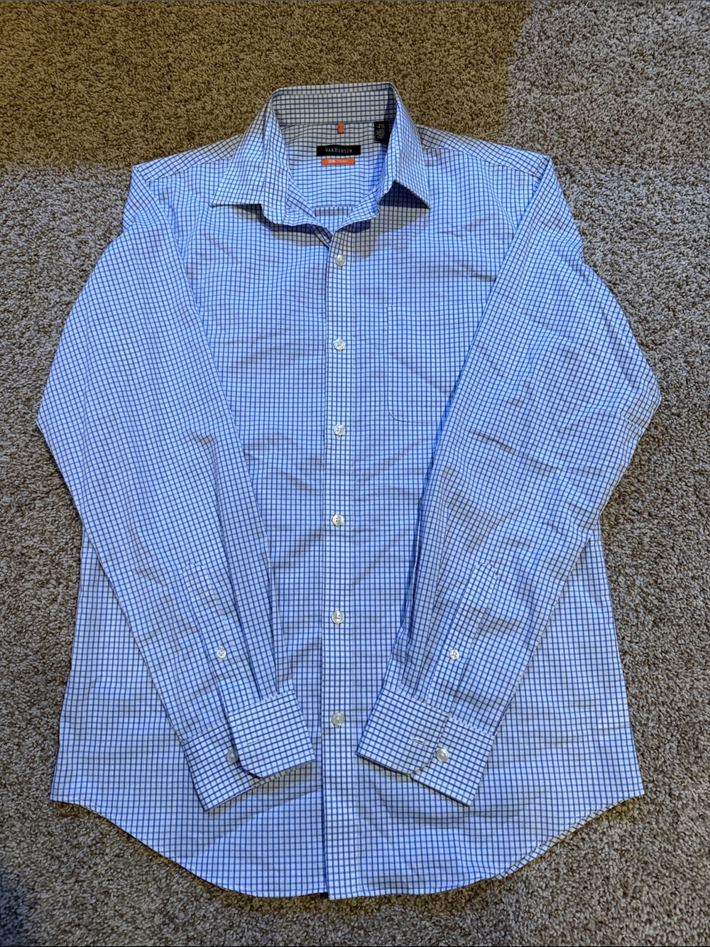 Van Heusen Blue and White Check Dress Shirt